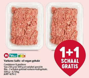 Promoties 2 schalen gekruid varkens-kalfsgehakt - Huismerk - Delhaize - Geldig van 27/04/2023 tot 03/05/2023 bij Delhaize