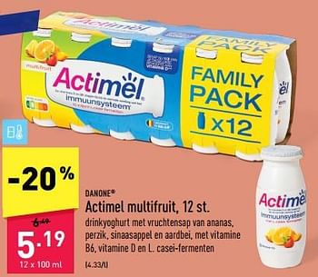 Promoties Actimel multifruit - Danone - Geldig van 02/05/2023 tot 12/05/2023 bij Aldi