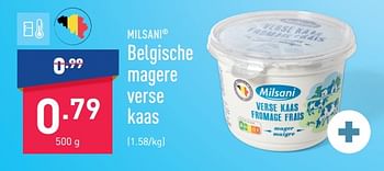 Promoties Belgische magere verse kaas - Milsani - Geldig van 02/05/2023 tot 12/05/2023 bij Aldi