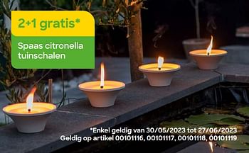 Promoties Spaas citronella tuinschalen 2+1 gratis - Spaas - Geldig van 02/05/2023 tot 15/07/2023 bij Ava