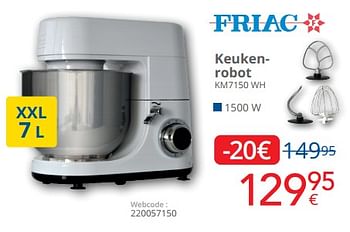 Promoties Friac keukenrobot km7150 wh - Friac - Geldig van 01/05/2023 tot 31/05/2023 bij Eldi