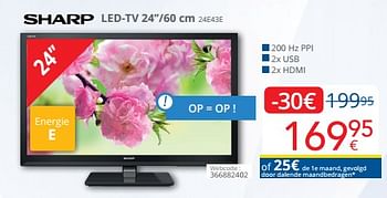 Promoties Sharp led-tv 24e43e - Sharp - Geldig van 01/05/2023 tot 31/05/2023 bij Eldi