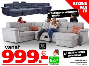 Promoties Hoeksalon benito - Huismerk - Seats and Sofas - Geldig van 02/05/2023 tot 10/05/2023 bij Seats and Sofas