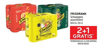 Promoties Frisdrank schweppes 2+1 gratis - Schweppes - Geldig van 03/05/2023 tot 16/05/2023 bij Alvo