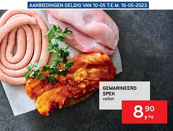 Promoties Gemarineerd spek - Huismerk - Alvo - Geldig van 10/05/2023 tot 16/05/2023 bij Alvo