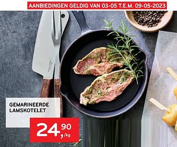 Promoties Gemarineerde lamskotelet - Huismerk - Alvo - Geldig van 03/05/2023 tot 09/05/2023 bij Alvo