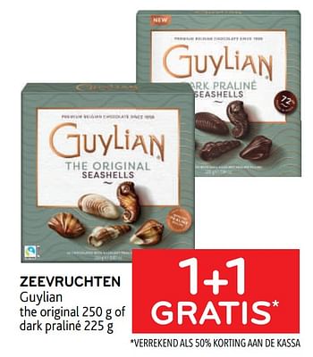 Promoties Zeevruchten guylian 1+1 gratis - Guylian - Geldig van 03/05/2023 tot 16/05/2023 bij Alvo