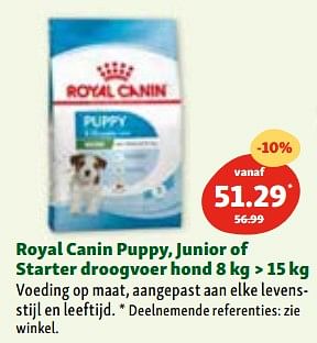 Promoties Royal canin puppy junior of starter droogvoer hond - Royal Canin - Geldig van 03/05/2023 tot 10/05/2023 bij Maxi Zoo