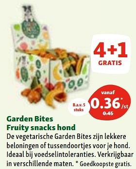 Promoties Garden bites fruity snacks hond - Duvo - Geldig van 03/05/2023 tot 10/05/2023 bij Maxi Zoo