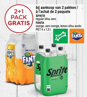 Promotions 2+1 pack gratis à l’achat de 2 paquets sprite, fanta - Produit maison - Alvo - Valide de 03/05/2023 à 16/05/2023 chez Alvo