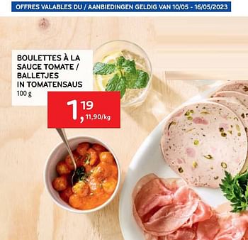 Promoties Boulettes à la sauce tomate - Huismerk - Alvo - Geldig van 10/05/2023 tot 16/05/2023 bij Alvo