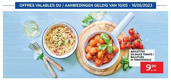 Promoties Boulettes en sauce tomate - Huismerk - Alvo - Geldig van 10/05/2023 tot 16/05/2023 bij Alvo