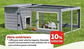 Promotions Abris extérieurs 10% de réduction - Produit maison - Maxi Zoo - Valide de 03/05/2023 à 10/05/2023 chez Maxi Zoo