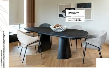 Promotions Table design arawood - Produit Maison - Xooon - Valide de 27/04/2023 à 21/06/2023 chez Xooon