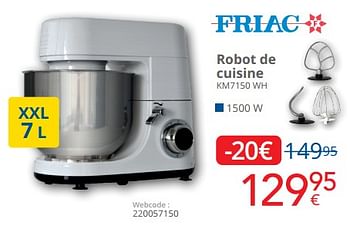 Promotions Friac robot de cuisine km7150 wh - Friac - Valide de 01/05/2023 à 31/05/2023 chez Eldi