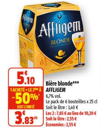Promotions Bière blonde affligem - Affligem - Valide de 26/04/2023 à 07/05/2023 chez Coccinelle