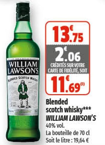 Promotions Blended scotch whisky william lawson`s - William Lawson's - Valide de 26/04/2023 à 07/05/2023 chez Coccinelle