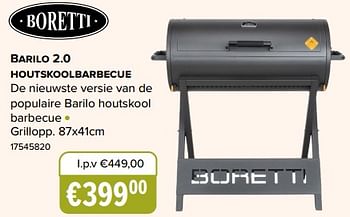 Promoties Barilo 2.0 houtskoolbarbecue - Boretti - Geldig van 29/04/2023 tot 06/05/2023 bij Europoint