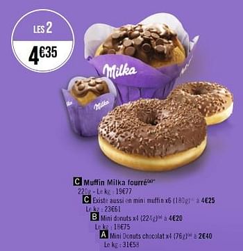 Promotions Muffin milka fourré - Milka - Valide de 02/05/2023 à 14/05/2023 chez Géant Casino