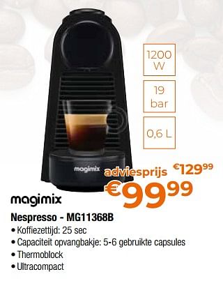 Promoties Magimix nespresso - mg11368b - Magimix - Geldig van 28/04/2023 tot 31/05/2023 bij Expert