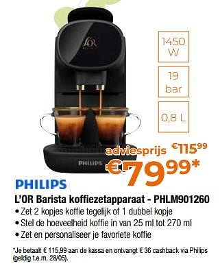 Promoties Philips l’or barista koffiezetapparaat - phlm901260 - Philips - Geldig van 28/04/2023 tot 31/05/2023 bij Expert