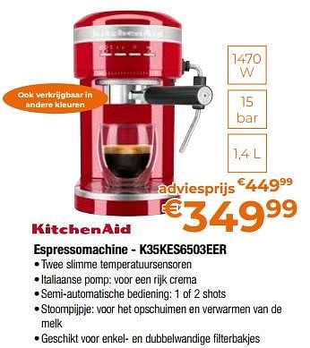 Promoties Kitchenaid espressomachine - k35kes6503eer - Kitchenaid - Geldig van 28/04/2023 tot 31/05/2023 bij Expert