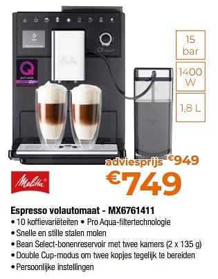 Promoties Melitta espresso volautomaat - mx6761411 - Melitta - Geldig van 28/04/2023 tot 31/05/2023 bij Expert