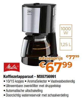 Promoties Melitta koffiezetapparaat - mx6756991 - Melitta - Geldig van 28/04/2023 tot 31/05/2023 bij Expert