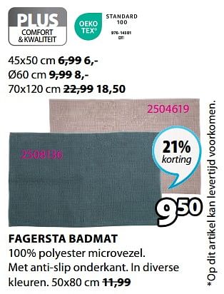 Promoties Fagersta badmat - Huismerk - Jysk - Geldig van 01/05/2023 tot 21/05/2023 bij Jysk