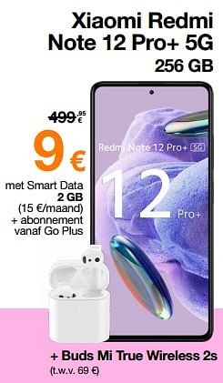 Promoties Xiaomi redmi note 12 pro+ 5g 256 gb - Xiaomi - Geldig van 02/05/2023 tot 29/05/2023 bij Orange