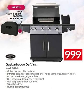 Promoties Boretti gasbarbecue da vinci davinciblk - Boretti - Geldig van 28/04/2023 tot 31/05/2023 bij Selexion