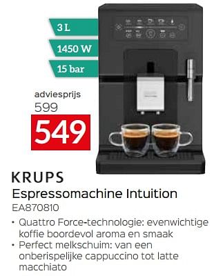Promoties Krups espressomachine intuition ea870810 - Krups - Geldig van 28/04/2023 tot 31/05/2023 bij Selexion