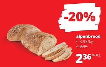 Promoties Alpenbrood - Huismerk - Spar Retail - Geldig van 04/05/2023 tot 17/05/2023 bij Spar (Colruytgroup)