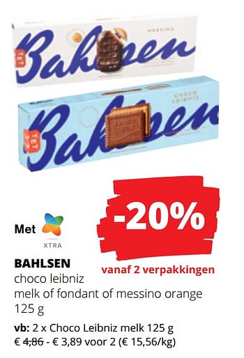 Promoties Bahlsen choco leibniz melk - Bahlsen - Geldig van 04/05/2023 tot 17/05/2023 bij Spar (Colruytgroup)