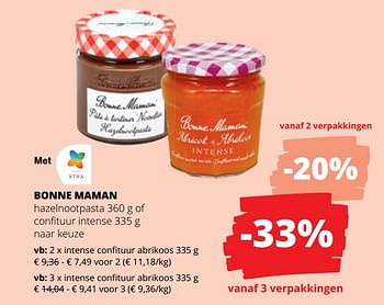 Promoties Bonne maman intense confituur abrikoos - Bonne Maman - Geldig van 04/05/2023 tot 17/05/2023 bij Spar (Colruytgroup)