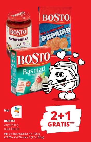 Promoties Bosto basmatirijst - Bosto - Geldig van 04/05/2023 tot 17/05/2023 bij Spar (Colruytgroup)