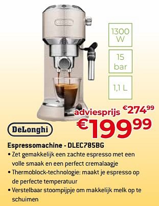 Promoties Delonghi espressomachine - dlec785bg - Delonghi - Geldig van 28/04/2023 tot 31/05/2023 bij Exellent