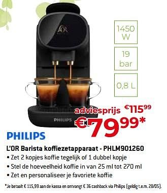 Promoties Philips l’or barista koffiezetapparaat - phlm901260 - Philips - Geldig van 28/04/2023 tot 31/05/2023 bij Exellent