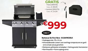 Boretti Boretti barbecue da vinci nero - b1davinciblk - Promotie Exellent