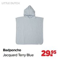 Little dutch badponcho jacquard terry blue-Little Dutch