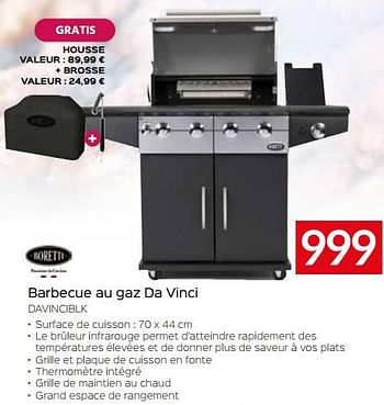 Promotions Boretti barbecue au gaz da vinci davinciblk - Boretti - Valide de 28/04/2023 à 31/05/2023 chez Selexion