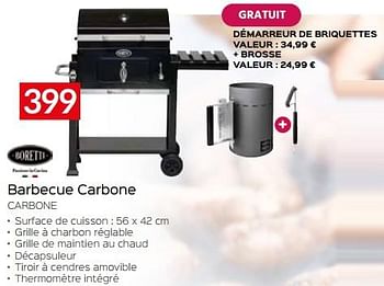 Promotions Boretti barbecue carbone carbone - Boretti - Valide de 28/04/2023 à 31/05/2023 chez Selexion