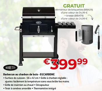 Promotions Boretti barbecue au charbon de bois - b1carbone - Boretti - Valide de 28/04/2023 à 31/05/2023 chez Exellent