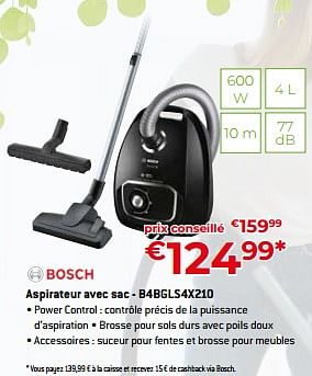 Promotions Bosch aspirateur avec sac - b4bgls4x210 - Bosch - Valide de 28/04/2023 à 31/05/2023 chez Exellent
