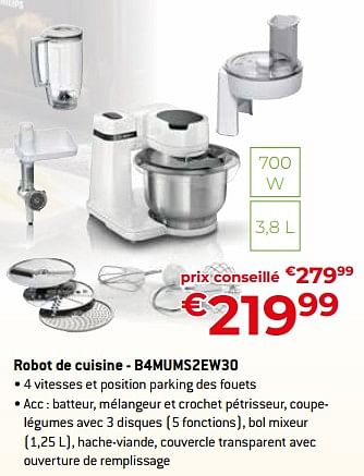 Promotions Bosch robot de cuisine - b4mums2ew30 - Bosch - Valide de 28/04/2023 à 31/05/2023 chez Exellent