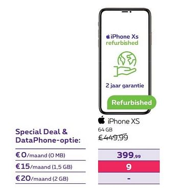 Promotions Apple iphone xs 64 gb - Apple - Valide de 01/05/2023 à 31/07/2023 chez Proximus
