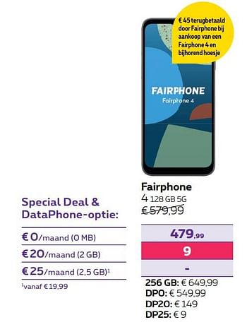 Promotions Fairphone 4 128 gb 5g - Fairphone - Valide de 01/05/2023 à 31/07/2023 chez Proximus
