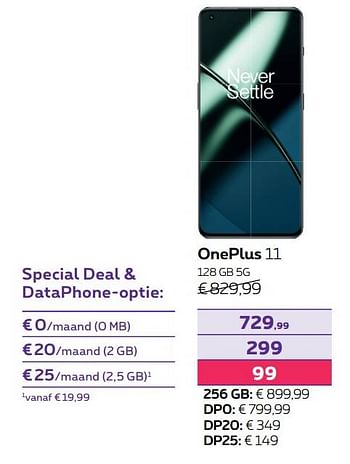 Promoties Oneplus 11 128 gb 5g - OnePlus - Geldig van 01/05/2023 tot 31/07/2023 bij Proximus