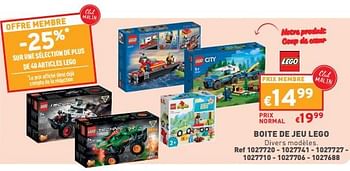 Promotions Boite de jeu lego - Lego - Valide de 03/05/2023 à 08/05/2023 chez Trafic