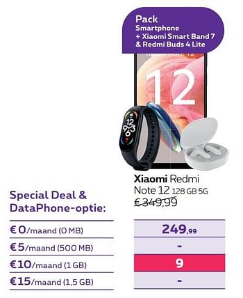 Promotions Xiaomi redmi note 12 128 gb 5g - Xiaomi - Valide de 01/05/2023 à 31/07/2023 chez Proximus